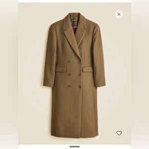 Women's Double-Breasted Wool-Blend Coat - Light olive green